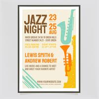 Vector Jazz Night Poster retrò