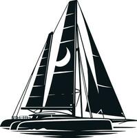 ai generato andare in barca Barche silhouette illustrazione professionista vettore