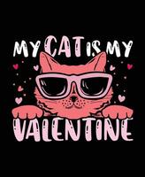 san valentino amore t thirt design per san valentino giorno.cat t camicia disegno, gatto amante maglietta disegno, gatto.amore sempre retrò san valentino t camicia, carino san valentino maglietta, cuore maglietta, Groovy San Valentino camicia vettore