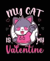 san valentino amore t thirt design per san valentino giorno.cat t camicia disegno, gatto amante maglietta disegno, gatto.amore sempre retrò san valentino t camicia, carino san valentino maglietta, cuore maglietta, Groovy San Valentino camicia vettore