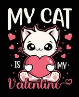 san valentino amore t thirt design per san valentino giorno.cat t camicia disegno, gatto amante maglietta disegno, gatto.amore sempre retrò san valentino t camicia, carino san valentino maglietta, cuore maglietta, Groovy San Valentino camicia vettore