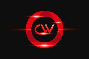 cw rosso logo design. vettore logo design per attività commerciale.