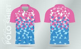 morbido colore blu e rosa sublimazione polo sport maglia modello design vettore