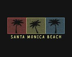 Santa monica spiaggia illustrazione tipografia per t camicia, manifesto, logo, etichetta, o abbigliamento merce vettore