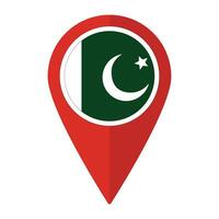 Pakistan bandiera su carta geografica Pinpoint icona isolato. bandiera di Pakistan vettore