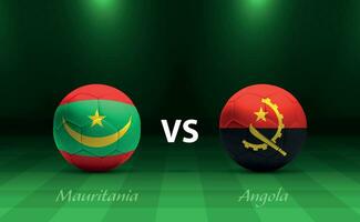 mauritania vs angola calcio tabellone segnapunti trasmissione modello vettore