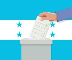 Honduras elezione concetto. mano mette votazione bollettino vettore