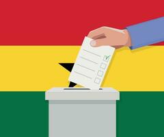 Ghana elezione concetto. mano mette votazione bollettino vettore