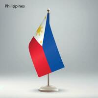bandiera di Filippine sospeso su un' bandiera In piedi. vettore