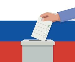 Russia elezione concetto. mano mette votazione bollettino vettore