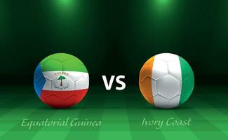 equatoriale Guinea vs avorio costa calcio tabellone segnapunti trasmissione modello vettore