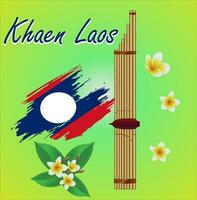 il khaen musica di il lao persone illustrazione con nazionale fiore vettore
