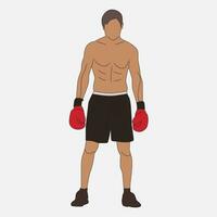 boxe illustrazione linea arte vettore