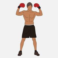 boxe illustrazione linea arte vettore