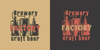 mestiere birra birreria, produzione di birra fabbrica emblema o logo vettore