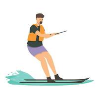 veloce velocità acqua sciare icona cartone animato vettore. attrezzatura tavola da surf vettore