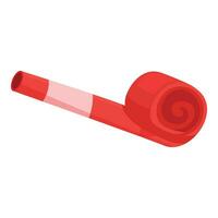 rosso colore festa ventilatore icona cartone animato vettore. giocattolo accessorio vettore