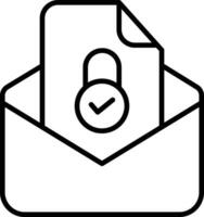sicurezza posta e-mail schema vettore illustrazione icona