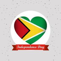 Guyana indipendenza giorno con cuore emblema design vettore