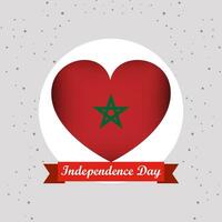 Marocco indipendenza giorno con cuore emblema design vettore