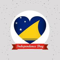 tokelau indipendenza giorno con cuore emblema design vettore