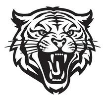 tigre viso emblema mano disegnato schizzo vettore illustrazione selvaggio safari animali