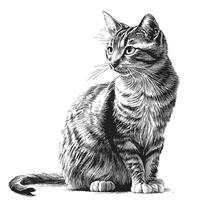 gatto schizzo mano disegnato nel scarabocchio stile vettore illustrazione