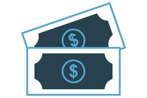 i soldi icona. icona relazionato per attività commerciale, finanziario. duotone icona stile. elemento illustrazione vettore