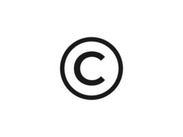 diritto d'autore icona vettore simbolo. lettera c cerchio simbolo vettore