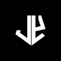 jy logo monogramma con modello di design in stile a forma di pentagono vettore