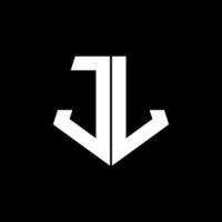 jl logo monogramma con modello di design in stile a forma di pentagono vettore