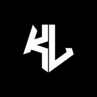kl logo monogramma con modello di design in stile a forma di pentagono vettore
