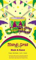 mardi gras invito per festa eventi vettore