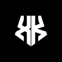 xk logo monogramma con modello di design in stile a forma di pentagono vettore