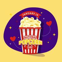 nazionale Popcorn giorno vettore illustrazione su gennaio 19, vettore illustrazione design.