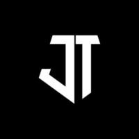 jt logo monogramma con modello di design in stile a forma di pentagono vettore