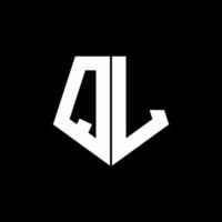 ql logo monogramma con modello di design in stile a forma di pentagono vettore