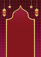 islamico Festival twibbon arabesco Ramadan kareem o oro forma telaio milad un nabi sfondo vettore