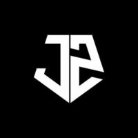 jz logo monogramma con modello di design in stile a forma di pentagono vettore