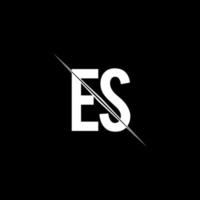 es logo monogramma con modello di design in stile barra vettore