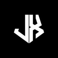 lx logo monogramma con modello di design in stile a forma di pentagono vettore