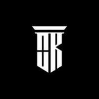 ok logo monogramma con stile emblema isolato su sfondo nero vettore