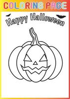 disegni da colorare di zucca di halloween felice vettore