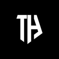 th logo monogramma con modello di design in stile a forma di pentagono vettore