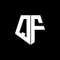 qf logo monogramma con modello di design in stile a forma di pentagono vettore