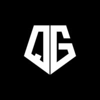 qg logo monogramma con modello di design in stile a forma di pentagono vettore
