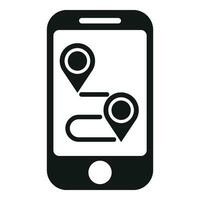 corridore itinerario App su Telefono icona semplice vettore. digitale sport vettore