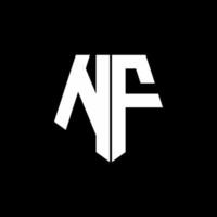 nf logo monogramma con modello di design in stile a forma di pentagono vettore