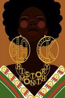 afroamericani nero storia mese lettering vettore