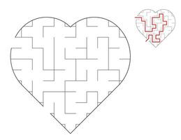 cuore labirinto, un' puzzle gioco con labirinti. un' labirinto gioco. un' labirinto con risposte. vettore